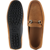 Herring Mugello mens rubber-soled driving moccasins in tan suede