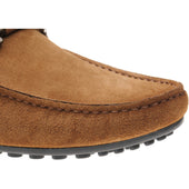 Herring Mugello mens rubber-soled driving moccasins in tan suede