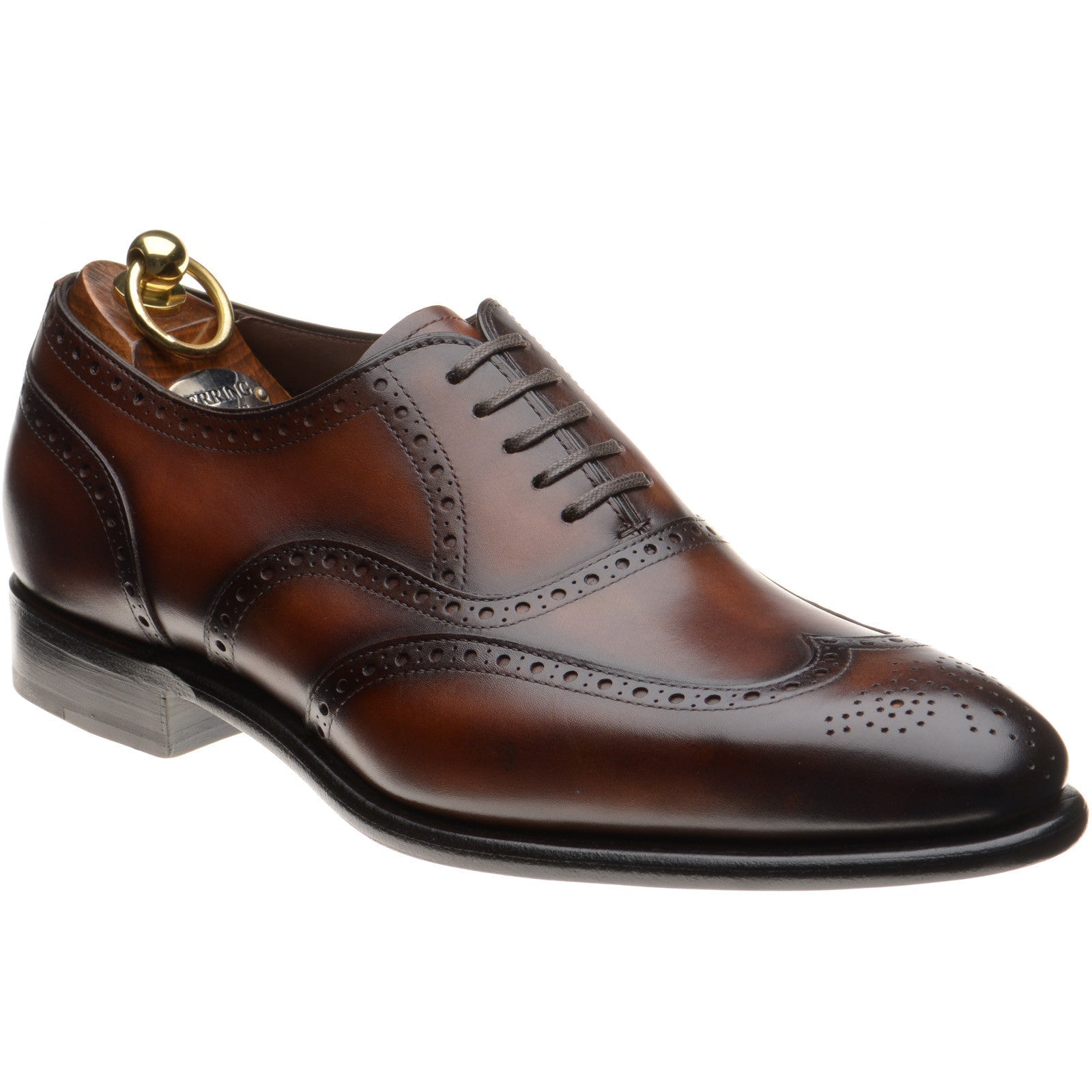 Herring Munster II mens brogues in rosewood calf