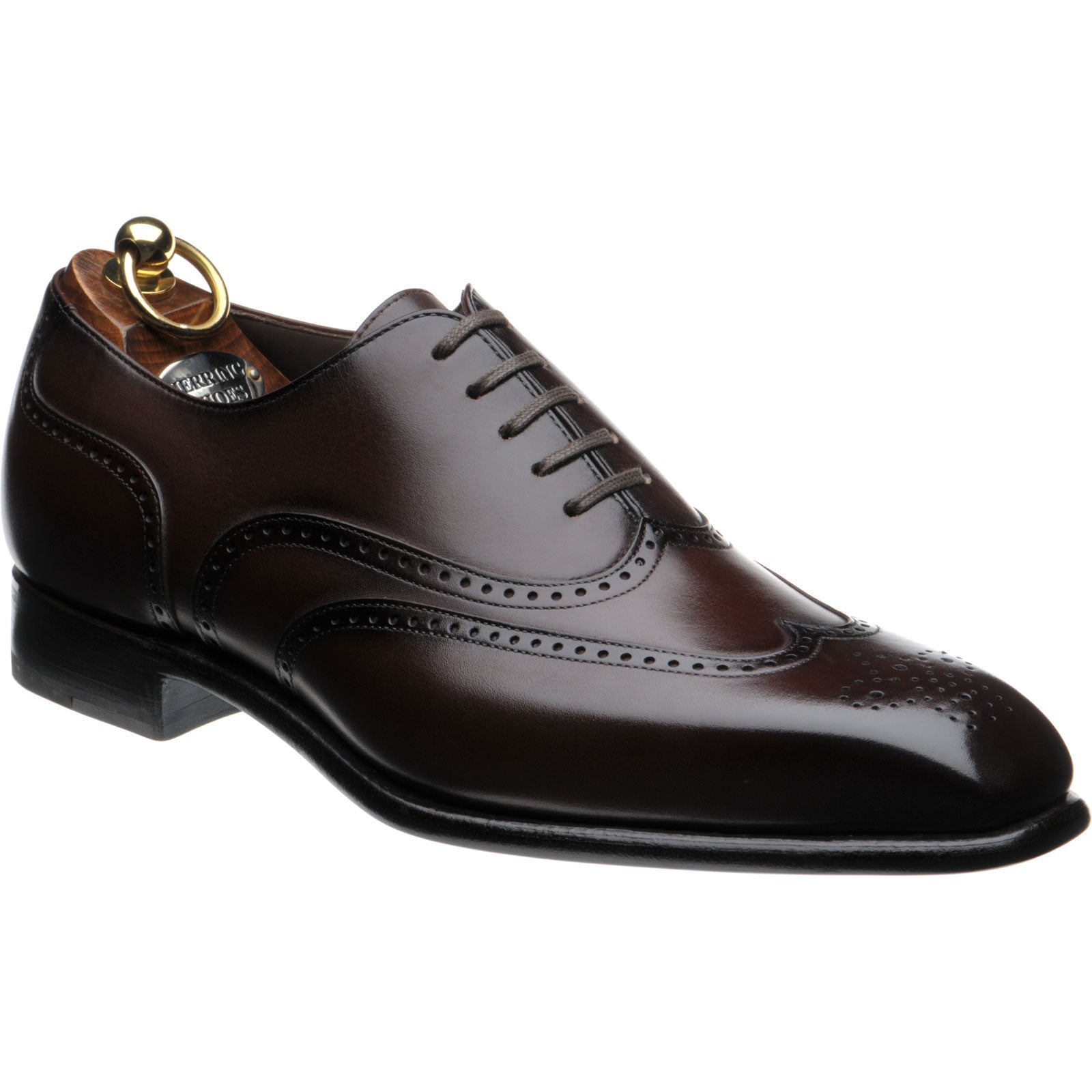 Herring Munster mens brogues in dark brown calf