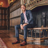 Herring Munster mens brogues in rosewood calf