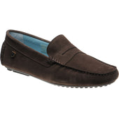 Herring Murlo II mens rubber-soled driving moccasins in chocolate suede