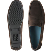 Herring Murlo II mens rubber-soled driving moccasins in chocolate suede