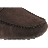Herring Murlo II mens rubber-soled driving moccasins in chocolate suede