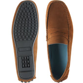 Herring Murlo II mens rubber-soled driving moccasins in cognac suede
