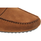 Herring Murlo II mens rubber-soled driving moccasins in cognac suede