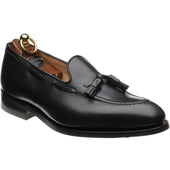 Herring Nene (Rubber) mens rubber-soled tasselled loafers in black calf