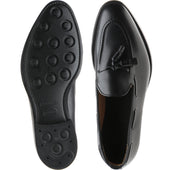 Herring Nene (Rubber) mens rubber-soled tasselled loafers in black calf
