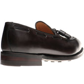 Herring Nene (Rubber) mens rubber-soled tasselled loafers in dark brown calf