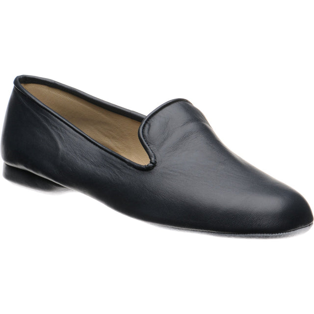 Herring Noble mens slippers in navy deerskin