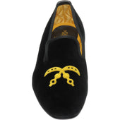 Herring Ohene mens house shoes in black velvet