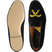 Herring Ohene mens house shoes in black velvet