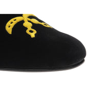 Herring Ohene mens house shoes in black velvet