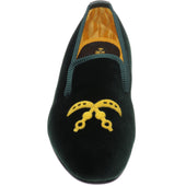 Herring Ohene mens house shoes in green velvet