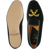Herring Ohene mens house shoes in green velvet