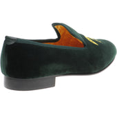 Herring Ohene mens house shoes in green velvet