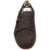 Herring Otello mens monk shoes in brown suede