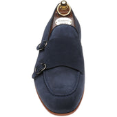 Herring Otello mens monk shoes in navy suede