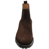 Herring Oxney mens rubber-soled Chelsea boots in dark brown suede