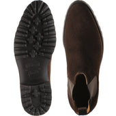 Herring Oxney mens rubber-soled Chelsea boots in dark brown suede