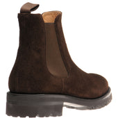 Herring Oxney mens rubber-soled Chelsea boots in dark brown suede