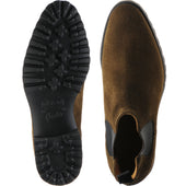 Herring Oxney mens rubber-soled Chelsea boots in dark green suede