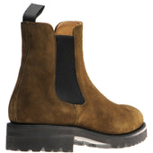 Herring Oxney mens rubber-soled Chelsea boots in dark green suede
