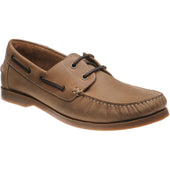 Herring Padstow II mens rubber-soled deck shoes in light brown