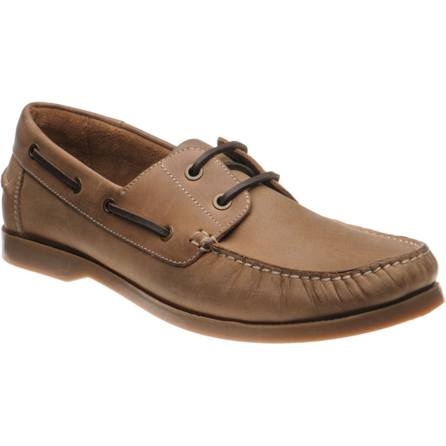 Herring Padstow II mens rubber-soled deck shoes in light brown