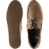 Herring Padstow II mens rubber-soled deck shoes in light brown