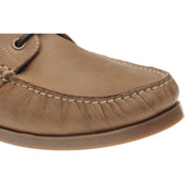 Herring Padstow II mens rubber-soled deck shoes in light brown