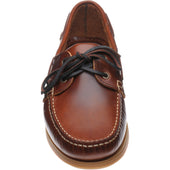 Herring Padstow mens rubber-soled deck shoes in chestnut