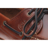 Herring Padstow mens rubber-soled deck shoes in chestnut