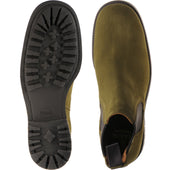 Herring Parrett mens rubber-soled Chelsea boots in green suede