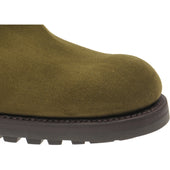 Herring Parrett mens rubber-soled Chelsea boots in green suede