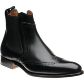 Herring Perry mens brogue Chelsea boots in black calf