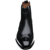 Herring Perry mens brogue Chelsea boots in black calf