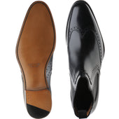 Herring Perry mens brogue Chelsea boots in black calf