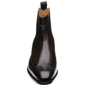 Herring Perry mens brogue Chelsea boots in brown calf