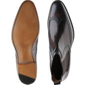 Herring Perry mens brogue Chelsea boots in brown calf