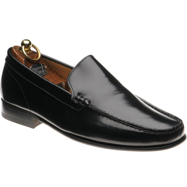 Herring Pisa II mens hybrid-soled loafers in black polished