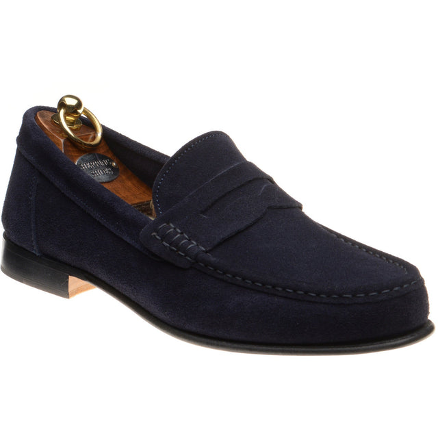 Herring Puglia mens hybrid-soled loafers in navy suede