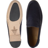 Herring Puglia mens hybrid-soled loafers in navy suede