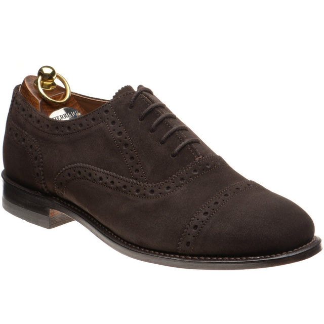 Herring Reading II mens semi-brogues in brown suede