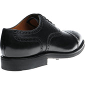 Herring Reading II (Rubber) mens rubber-soled semi-brogues in black calf with toe rose