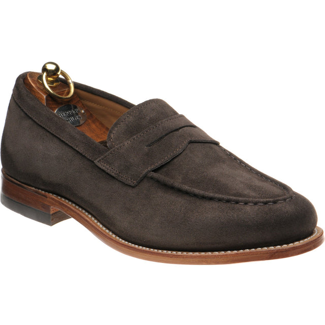 Herring Riverford mens loafers in brown suede