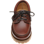 Herring Rock mens rubber-soled deck shoes in chestnut
