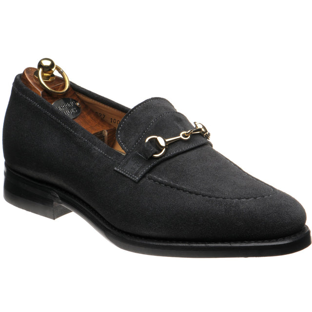 Herring Saimaa mens rubber-soled loafers in dark grey suede