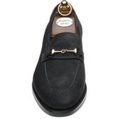 Herring Saimaa mens rubber-soled loafers in dark grey suede