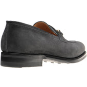 Herring Saimaa mens rubber-soled loafers in dark grey suede